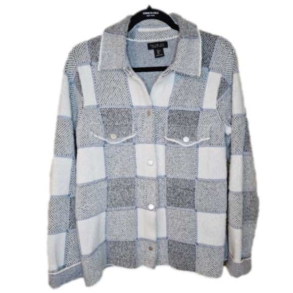 Rachel Zoe Very soft Plaid Collared Shacket Size Large - Picture 1 of 10